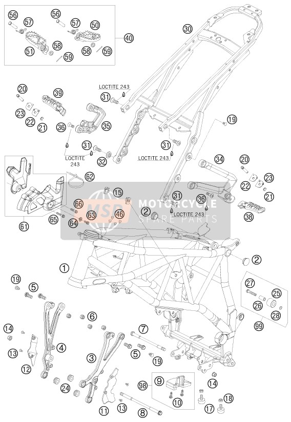 KTM 950 SUPER ENDURO R AU, GB 2008 Frame for a 2008 KTM 950 SUPER ENDURO R AU, GB