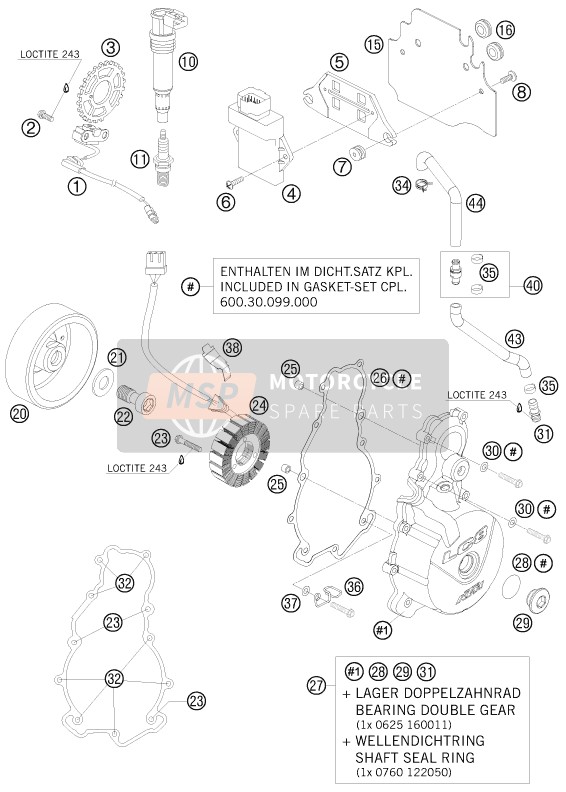 KTM 950 SUPER ENDURO R USA 2008 Ontbrandingssysteem voor een 2008 KTM 950 SUPER ENDURO R USA