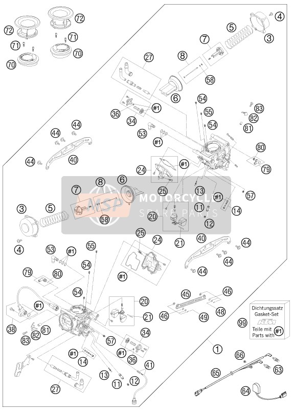 KTM 950 SUPER ENDURO R USA 2009 Carburettor for a 2009 KTM 950 SUPER ENDURO R USA