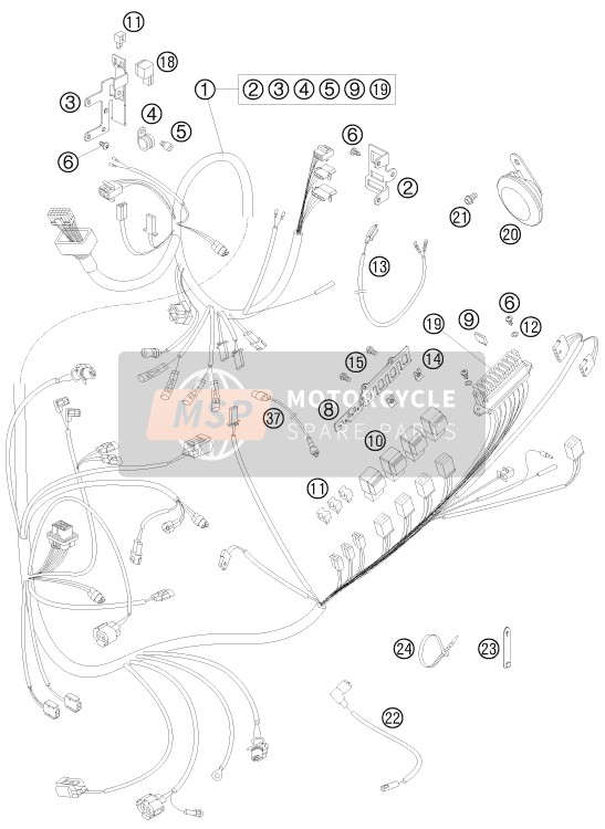 KTM 950 SUPER ENDURO R USA 2009 Wiring Harness for a 2009 KTM 950 SUPER ENDURO R USA