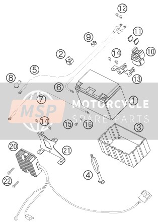 KTM 950 SUPERENDURO R AU, GB 2007 Battery for a 2007 KTM 950 SUPERENDURO R AU, GB