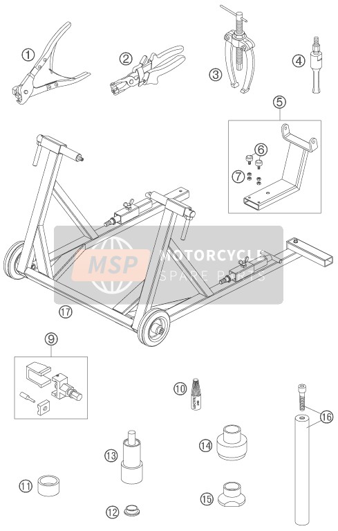 KTM 950 SUPERMOTO BLACK Europe 2006 Attrezzi speciali per un 2006 KTM 950 SUPERMOTO BLACK Europe