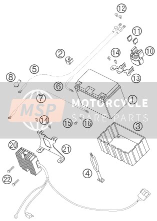 KTM 950 SUPERMOTO ORANGE AU, GB 2006 Batteria per un 2006 KTM 950 SUPERMOTO ORANGE AU, GB