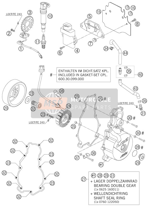 KTM 950 SUPERMOTO ORANGE Europe 2007 Ignition System for a 2007 KTM 950 SUPERMOTO ORANGE Europe