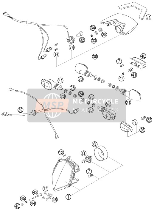 58611176100, Cable Harness Rear Part     07, KTM, 1