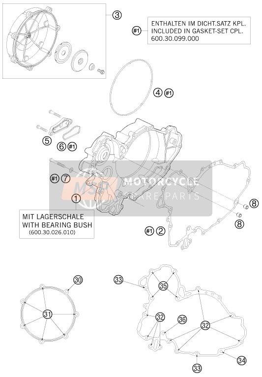 KTM 950 SUPERMOTO R AU, GB 2008 Clutch Cover for a 2008 KTM 950 SUPERMOTO R AU, GB