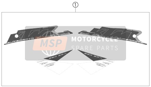 KTM 950 SUPERMOTO R Europe 2008 Calcomanía para un 2008 KTM 950 SUPERMOTO R Europe