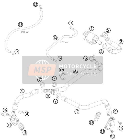 KTM 950 SUPERMOTO R AU, GB 2008 SEKUNDÄRLUFTSYSTEM SLS für ein 2008 KTM 950 SUPERMOTO R AU, GB