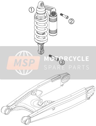 KTM 950 SUPERMOTO R AU, GB 2008 Shock Absorber for a 2008 KTM 950 SUPERMOTO R AU, GB