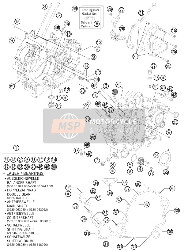 KTM 990 ADV.-R SPEC.EDIT. Brazil 2011 Boîtier moteur pour un 2011 KTM 990 ADV.-R SPEC.EDIT. Brazil
