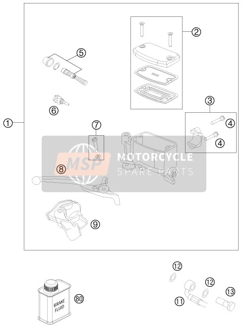 KTM 990 ADV.-R SPEC.EDIT. Brazil 2011 Front Brake Control for a 2011 KTM 990 ADV.-R SPEC.EDIT. Brazil