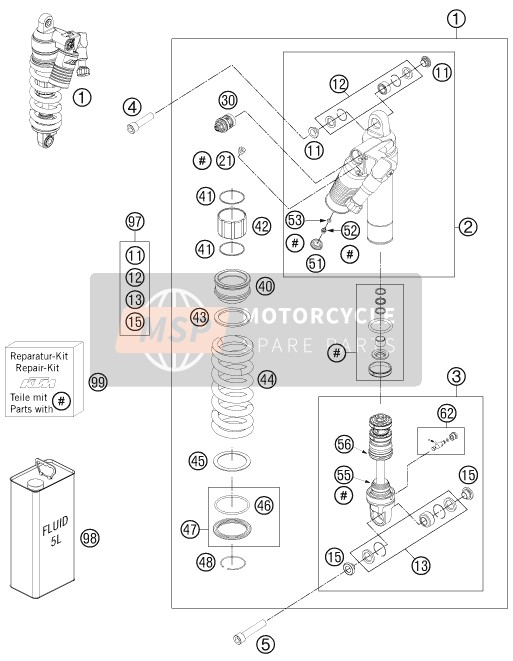 KTM 990 ADV.-R SPEC.EDIT. Brazil 2011 Shock Absorber for a 2011 KTM 990 ADV.-R SPEC.EDIT. Brazil