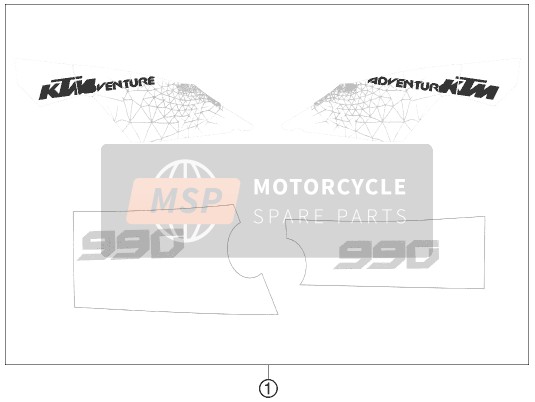KTM 990 ADV. WHITE ABS SPEC.EDIT Brazil 2011 Sticker voor een 2011 KTM 990 ADV. WHITE ABS SPEC.EDIT Brazil