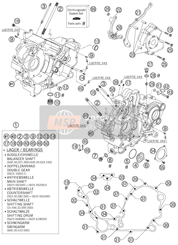 KTM 990 ADVENTURE BLACK ABS AU, GB 2006 MOTORGEHÄUSE für ein 2006 KTM 990 ADVENTURE BLACK ABS AU, GB