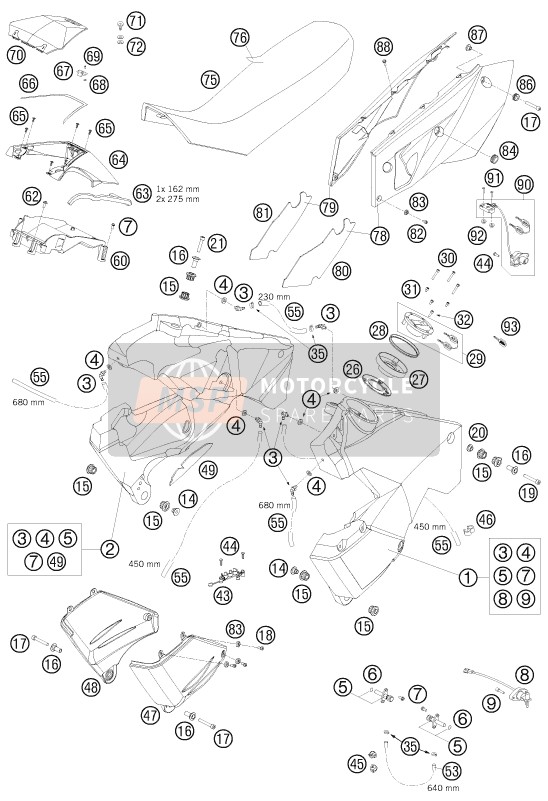 KTM 990 ADVENTURE BLACK ABS USA 2008 Réservoir, Siège pour un 2008 KTM 990 ADVENTURE BLACK ABS USA