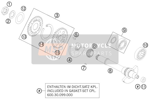 KTM 990 ADVENTURE BLUE ABS France 2012 Balancer Shaft for a 2012 KTM 990 ADVENTURE BLUE ABS France