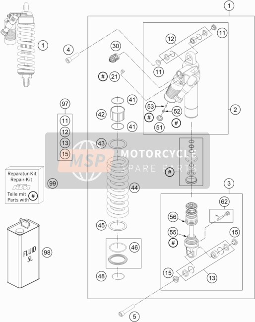 KTM 990 ADVENTURE DAKAR EDITION AU, GB 2011 Shock Absorber for a 2011 KTM 990 ADVENTURE DAKAR EDITION AU, GB