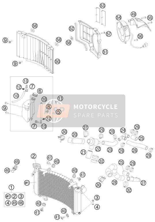 KTM 990 ADVENTURE LIM. EDIT. AU, GB 2010 Cooling System for a 2010 KTM 990 ADVENTURE LIM. EDIT. AU, GB