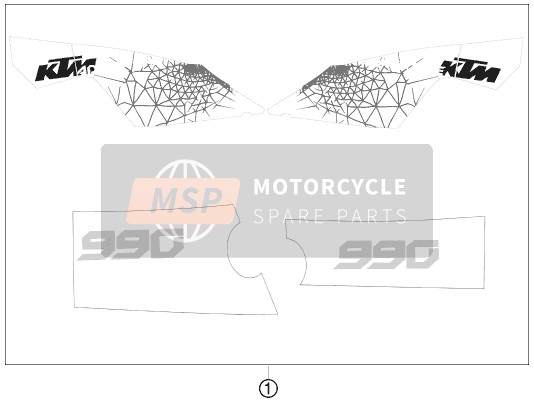 KTM 990 ADVENTURE LIM. EDIT. AU, GB 2010 Decal for a 2010 KTM 990 ADVENTURE LIM. EDIT. AU, GB