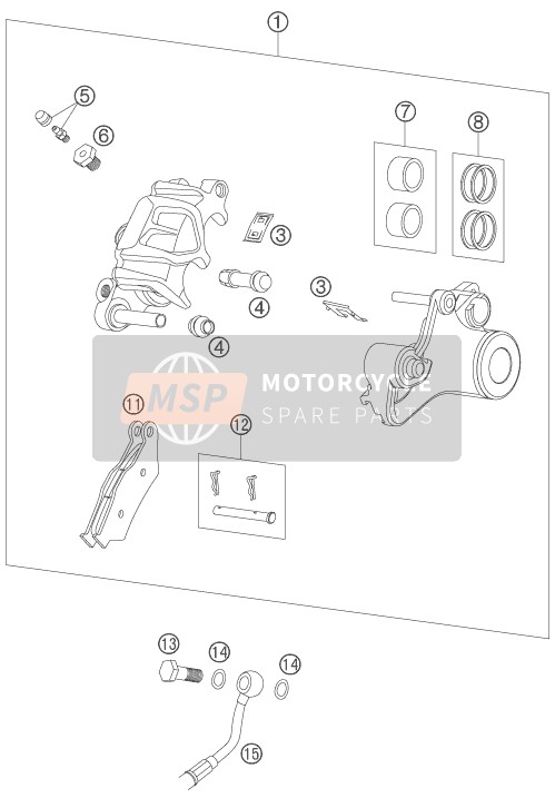 KTM 990 ADVENTURE ORANGE ABS AU, GB 2006 Étrier de frein arrière pour un 2006 KTM 990 ADVENTURE ORANGE ABS AU, GB
