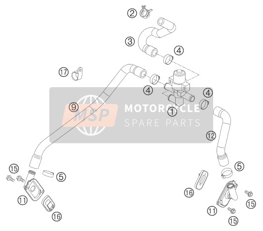 KTM 990 ADVENTURE ORANGE ABS AU, GB 2007 Sistema de aire secundario SAS para un 2007 KTM 990 ADVENTURE ORANGE ABS AU, GB