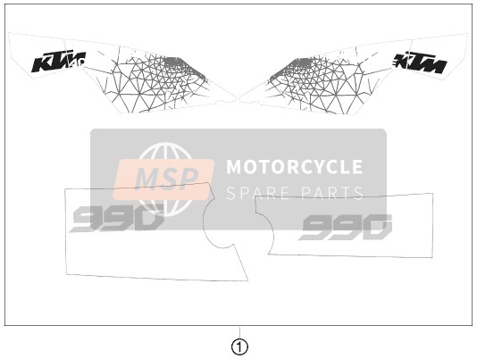 KTM 990 ADVENTURE ORANGE ABS Europe 2010 Decal for a 2010 KTM 990 ADVENTURE ORANGE ABS Europe