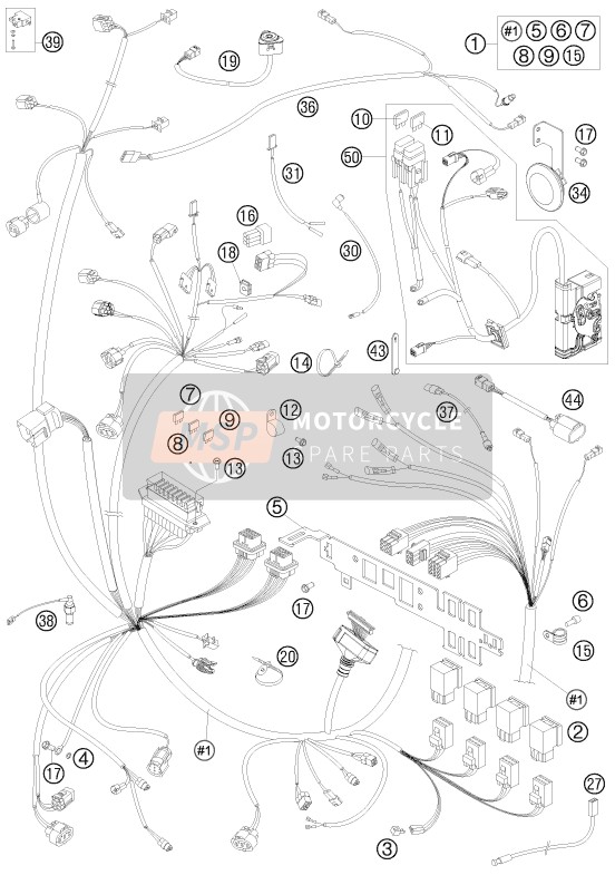 KTM 990 ADVENTURE ORANGE ABS Europe 2010 Wiring Harness for a 2010 KTM 990 ADVENTURE ORANGE ABS Europe