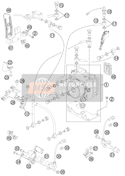 KTM 990 ADVENTURE ORANGE ABS AU, GB 2011 Anti-Système de verrouillage ABS pour un 2011 KTM 990 ADVENTURE ORANGE ABS AU, GB