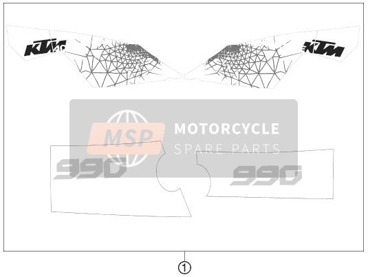 KTM 990 ADVENTURE ORANGE ABS Europe 2011 Decal for a 2011 KTM 990 ADVENTURE ORANGE ABS Europe