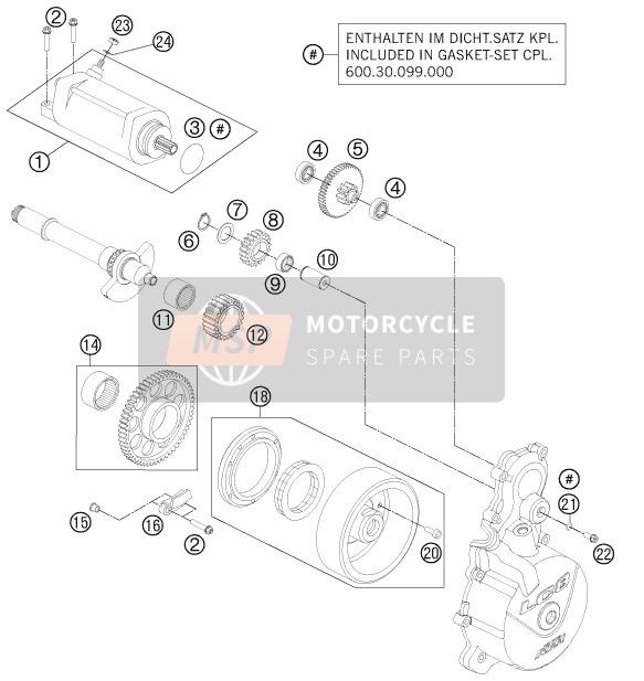 KTM 990 ADVENTURE ORANGE ABS AU, GB 2011 Electric Starter for a 2011 KTM 990 ADVENTURE ORANGE ABS AU, GB