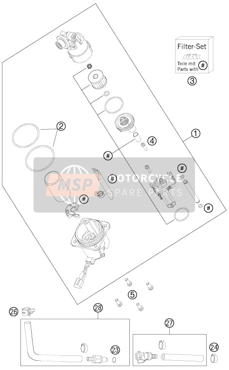 KTM 990 ADVENTURE ORANGE ABS AU, GB 2011 Fuel Pump for a 2011 KTM 990 ADVENTURE ORANGE ABS AU, GB