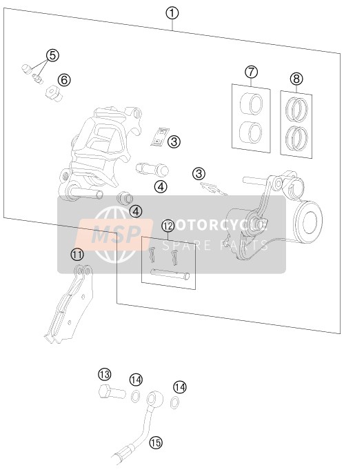 KTM 990 ADVENTURE ORANGE ABS AU, GB 2011 Étrier de frein arrière pour un 2011 KTM 990 ADVENTURE ORANGE ABS AU, GB