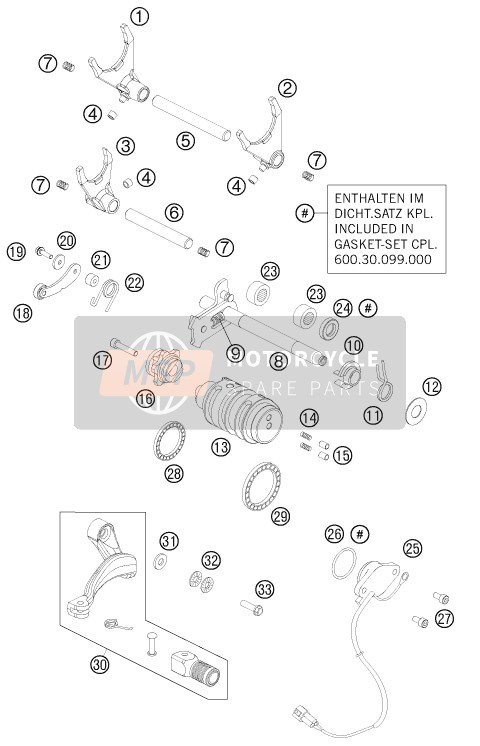 KTM 990 ADVENTURE ORANGE ABS AU, GB 2011 Shifting Mechanism for a 2011 KTM 990 ADVENTURE ORANGE ABS AU, GB