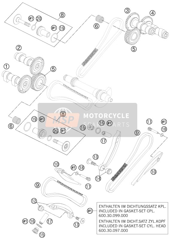 KTM 990 ADVENTURE ORANGE ABS AU, GB 2011 Entraînement Par Courroie De Distribution pour un 2011 KTM 990 ADVENTURE ORANGE ABS AU, GB