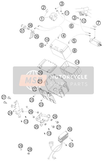 KTM 990 ADVENTURE R AU, GB 2009 Accu voor een 2009 KTM 990 ADVENTURE R AU, GB