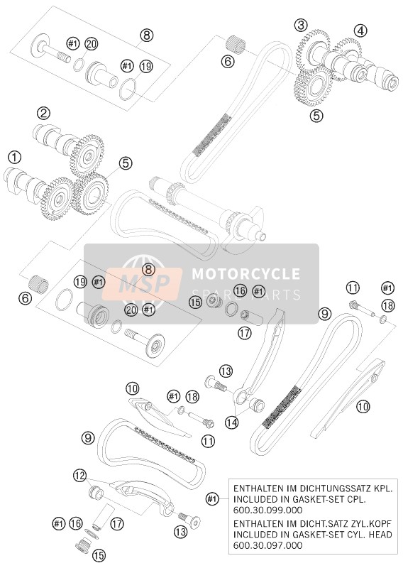 KTM 990 ADVENTURE R AU, GB 2009 Entraînement Par Courroie De Distribution pour un 2009 KTM 990 ADVENTURE R AU, GB