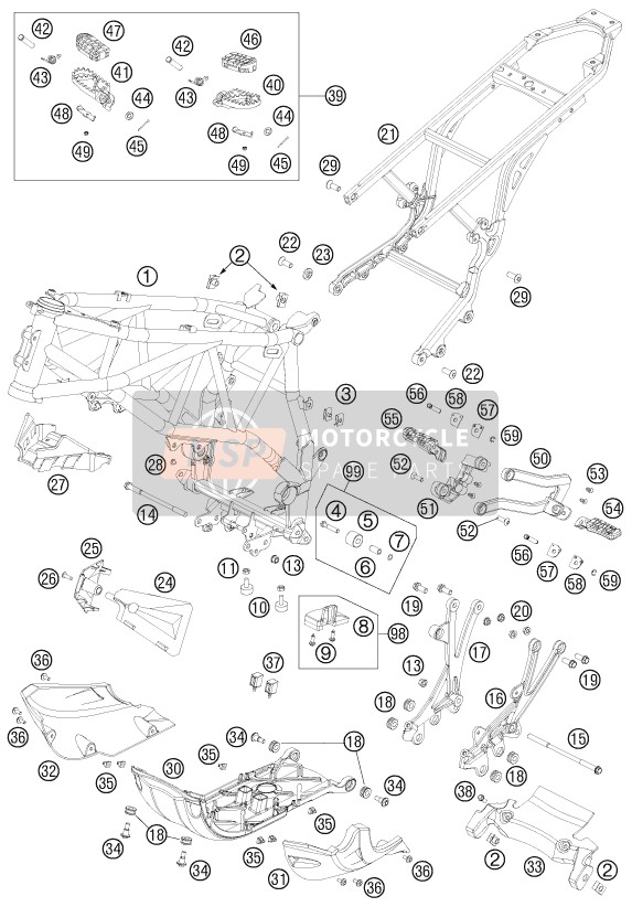 KTM 990 ADVENTURE R AU, GB 2011 Telaio per un 2011 KTM 990 ADVENTURE R AU, GB