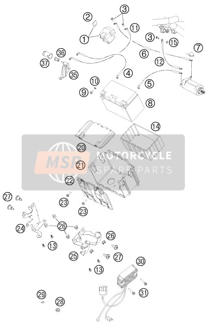 KTM 990 ADVENTURE R AU, GB 2012 Battery for a 2012 KTM 990 ADVENTURE R AU, GB