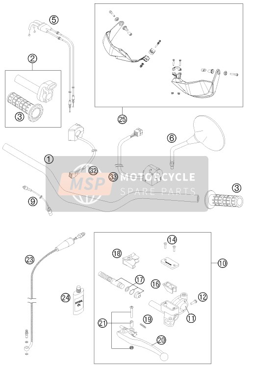 KTM 990 ADVENTURE R Europe 2012 Handlebar, Controls for a 2012 KTM 990 ADVENTURE R Europe