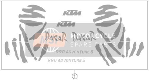 KTM 990 ADVENTURE S Europe 2006 Decal for a 2006 KTM 990 ADVENTURE S Europe