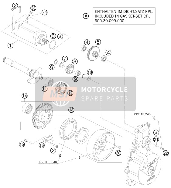 KTM 990 ADVENTURE WHITE ABS USA 2009 Arrancador eléctrico para un 2009 KTM 990 ADVENTURE WHITE ABS USA