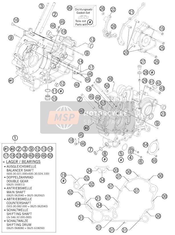 KTM 990 ADVENTURE WHITE ABS AU, GB 2009 Engine Case for a 2009 KTM 990 ADVENTURE WHITE ABS AU, GB