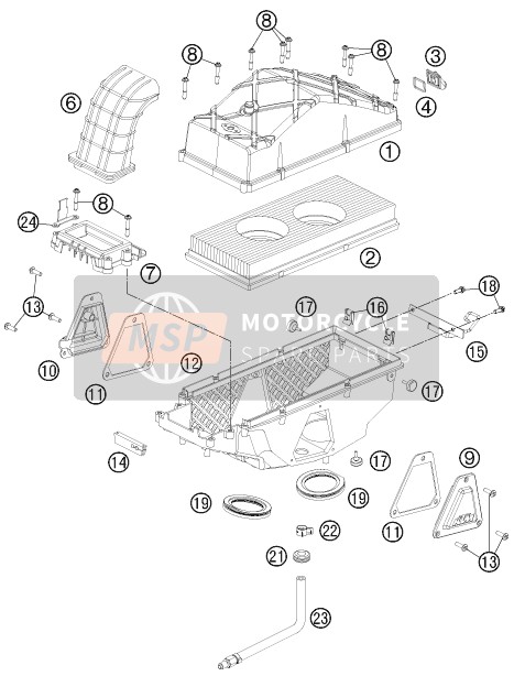 KTM 990 ADVENTURE WHITE ABS Europe 2011 Filtre à air pour un 2011 KTM 990 ADVENTURE WHITE ABS Europe