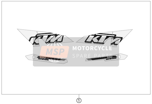 KTM 990 ADVENTURE WHITE ABS CKD Brazil 2012 Decal for a 2012 KTM 990 ADVENTURE WHITE ABS CKD Brazil