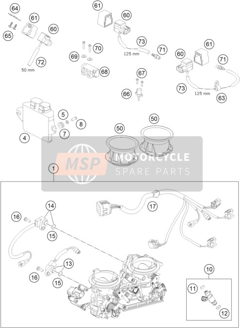 KTM 990 ADVENTURE WHITE ABS 11 AU, GB 2012 Throttle Body for a 2012 KTM 990 ADVENTURE WHITE ABS 11 AU, GB