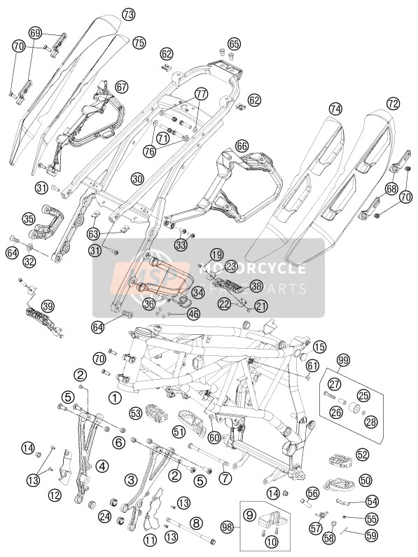 0019100239S, Countersunk Screw ISA45 M10X23, KTM, 1