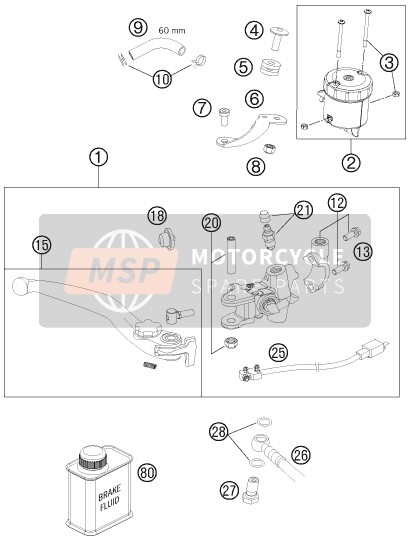 KTM 990 SM-T BLACK ABS SPEC.EDIT Brazil 2011 Control de freno delantero para un 2011 KTM 990 SM-T BLACK ABS SPEC.EDIT Brazil