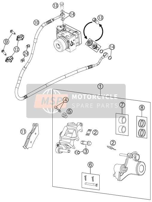 KTM 990 SM-T ORANGE ABS SPEC.EDIT Brazil 2011 Remklauw achter voor een 2011 KTM 990 SM-T ORANGE ABS SPEC.EDIT Brazil