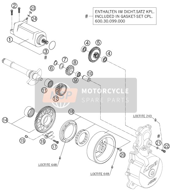 KTM 990 SUPER DUKE ANTHRAZIT AU, GB 2007 Electric Starter for a 2007 KTM 990 SUPER DUKE ANTHRAZIT AU, GB