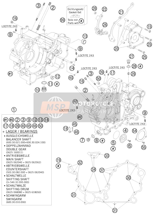 KTM 990 SUPER DUKE BLACK AU, GB 2008 Engine Case for a 2008 KTM 990 SUPER DUKE BLACK AU, GB